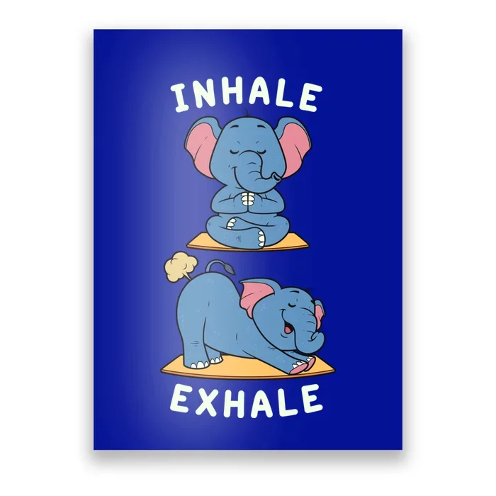 Funny Yoga Inhale Exhale Farting Elephant Yoga Position Gift Poster