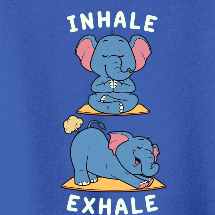 Funny Yoga Inhale Exhale Farting Elephant Yoga Position Gift Toddler T-Shirt