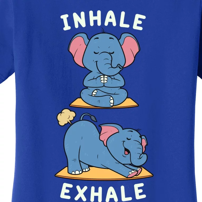 Funny Yoga Inhale Exhale Farting Elephant Yoga Position Gift Women's T-Shirt