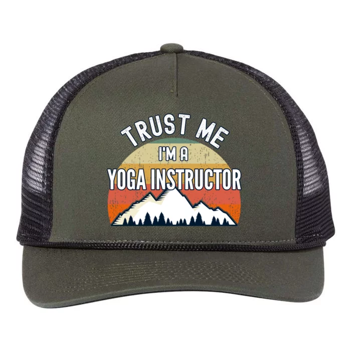 Funny Yoga Instructor Gift Trust Me Im A Yoga Instructor Gift Retro Rope Trucker Hat Cap