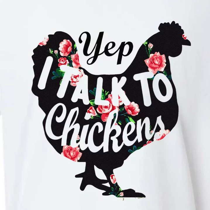 Farmer Yep I Talk To Chickens Funny Chicken Lover Sueded Cloud Jersey T-Shirt