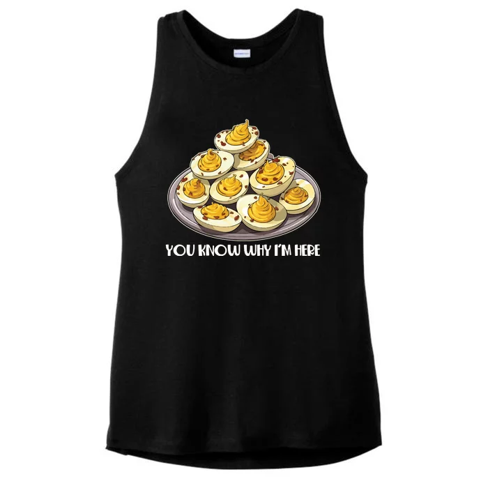 Funny You Know Why Im Here Deviled Eggs Thanksgiving Chirstmas Dinner Ladies Tri-Blend Wicking Tank