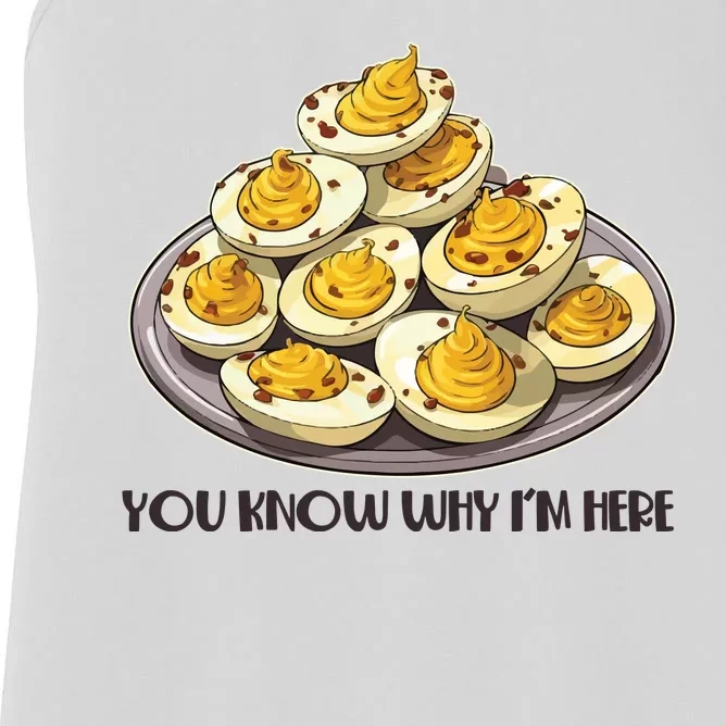 Funny You Know Why Im Here Deviled Eggs Thanksgiving Chirstmas Dinner Women's Racerback Tank