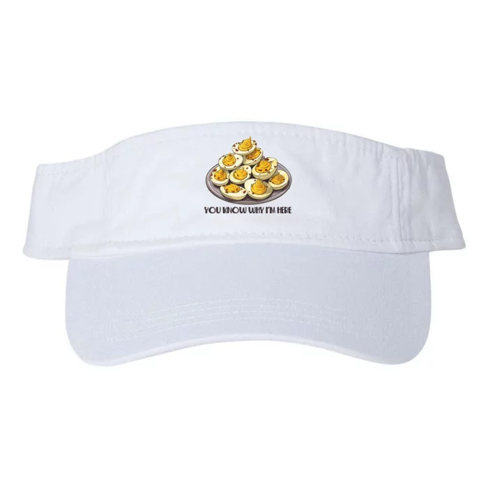 Funny You Know Why Im Here Deviled Eggs Thanksgiving Chirstmas Dinner Valucap Bio-Washed Visor