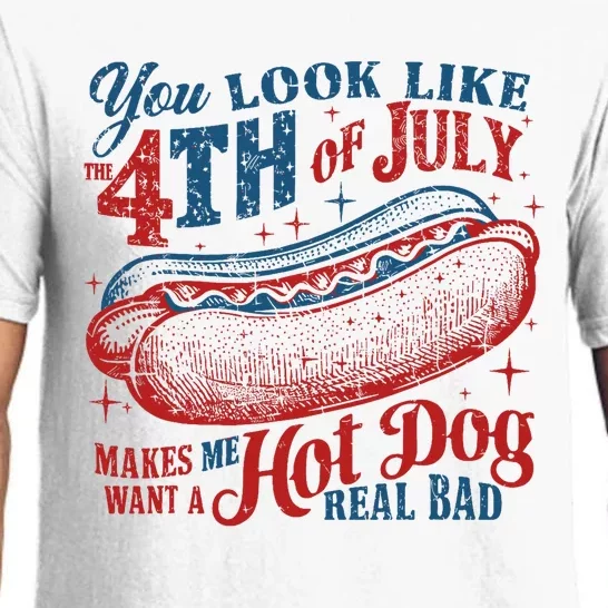 Funny You Look Like 4th Of July Hot Dog Wiener Pajama Set