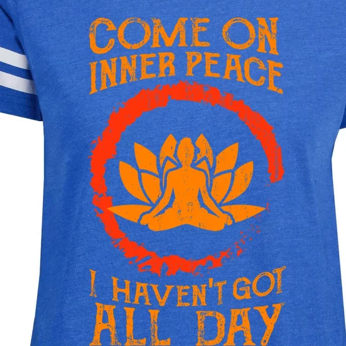 Funny Yoga Lover Meditation Come On Inner Peace Yoga Teacher Gift Enza Ladies Jersey Football T-Shirt