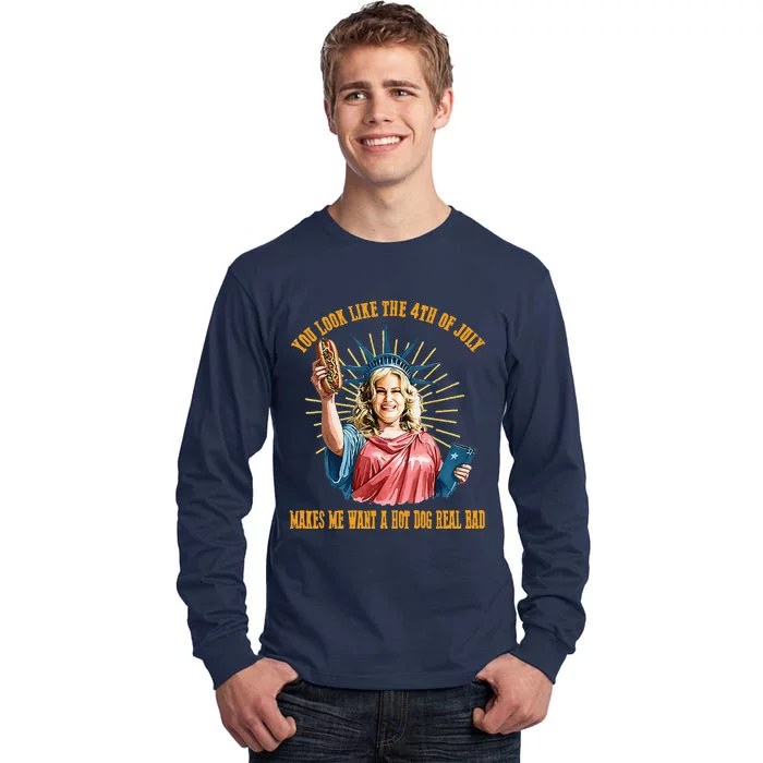 Funny You Look Like The 4th Of July Hot Dog Wiener Tall Long Sleeve T-Shirt