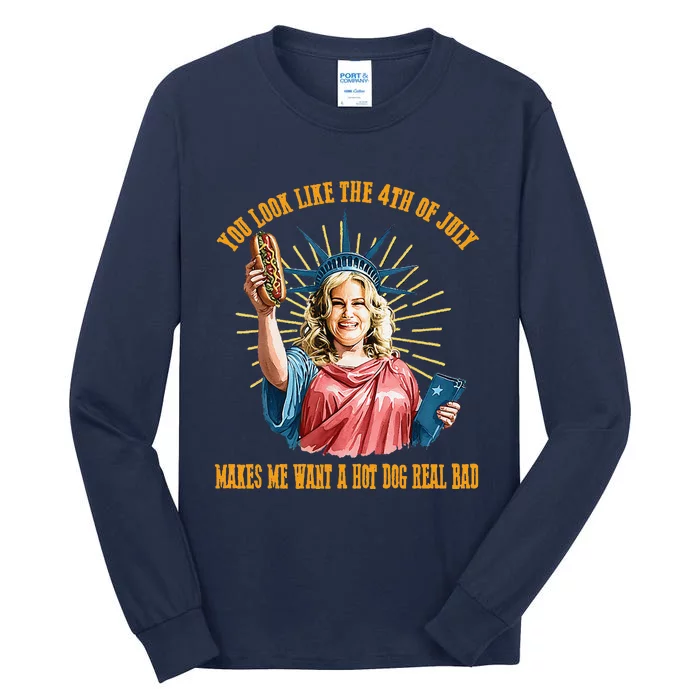 Funny You Look Like The 4th Of July Hot Dog Wiener Tall Long Sleeve T-Shirt