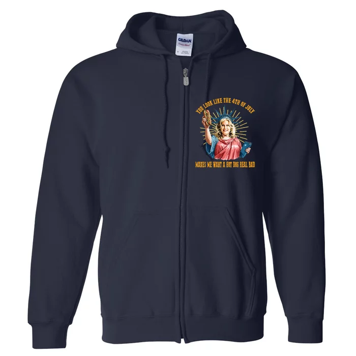 Funny You Look Like The 4th Of July Hot Dog Wiener Full Zip Hoodie