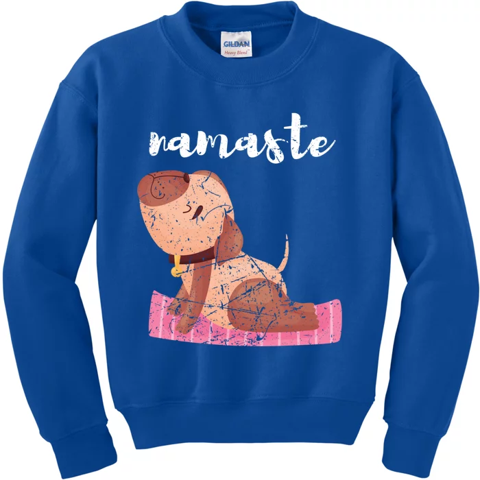 Funny Yoga Lover Dog Pose Spiritual Workout Namaste Funny Gift Kids Sweatshirt