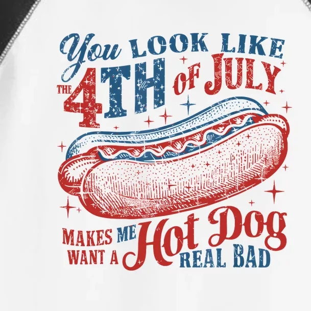 Funny You Look Like 4th Of July Hot Dog Wiener Toddler Fine Jersey T-Shirt