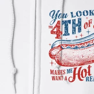 Funny You Look Like 4th Of July Hot Dog Wiener Full Zip Hoodie