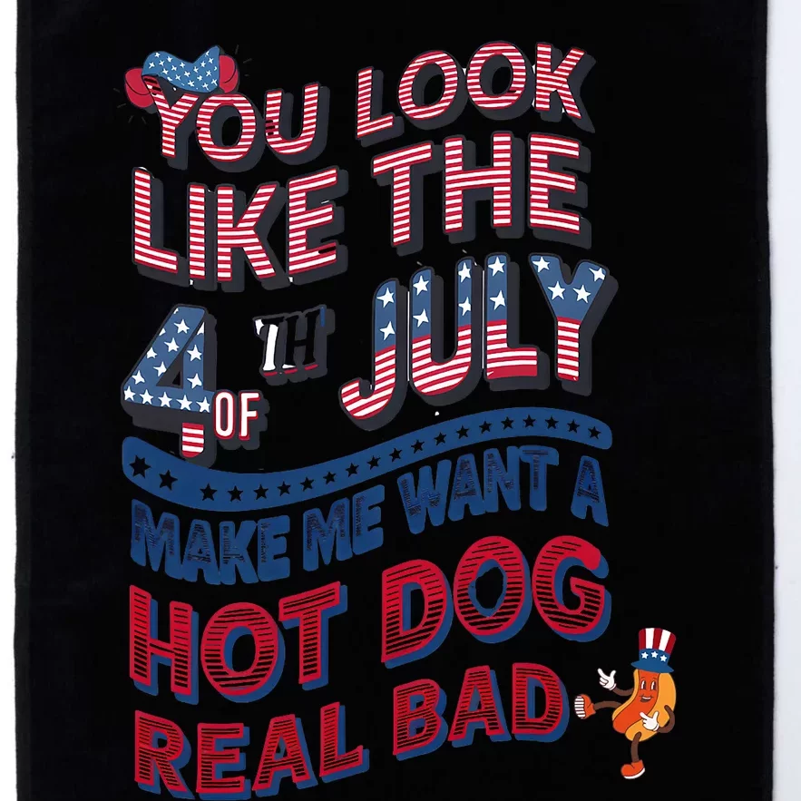 Funny You Look Like 4th Of July Hot Dog Wiener Platinum Collection Golf Towel