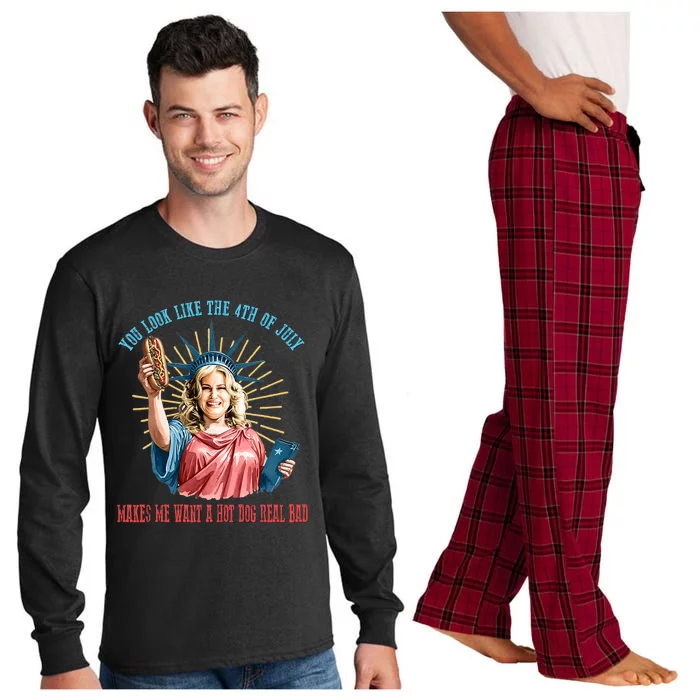 Funny You Look Like The 4th Of July Hot Dog Wiener Long Sleeve Pajama Set