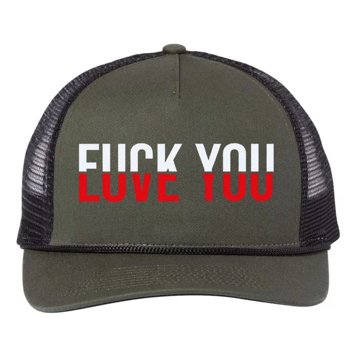 Fuck You Love You Love And Hate Retro Rope Trucker Hat Cap