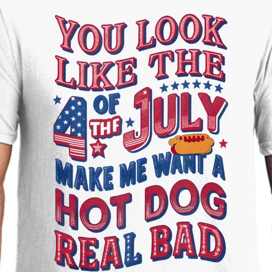 Funny You Look Like 4th Of July Hot Dog Wiener Pajama Set