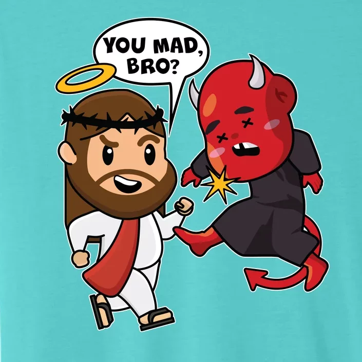 Funny You Mad Bro Jesus Vs Devil ChromaSoft Performance T-Shirt