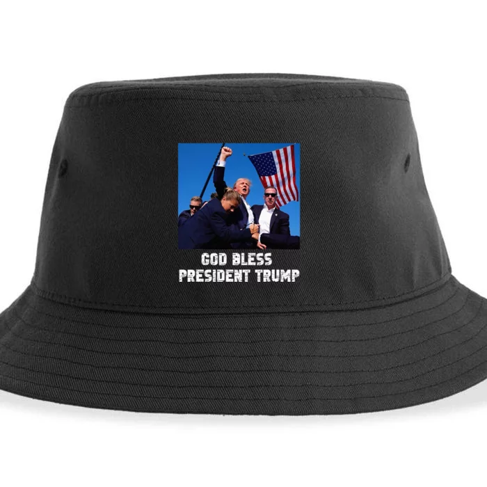 God bless President Trump, Donald Trump 2024 Sustainable Bucket Hat