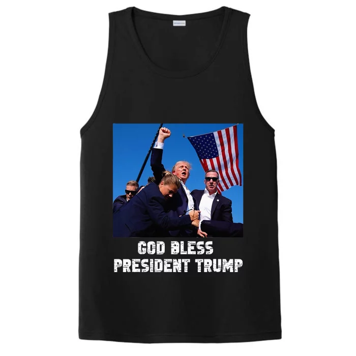 God bless President Trump, Donald Trump 2024 Performance Tank