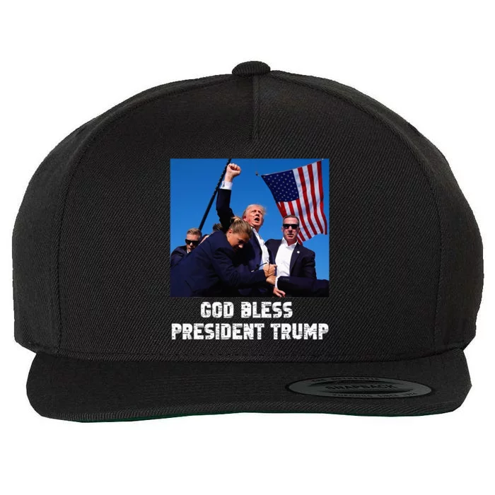 God bless President Trump, Donald Trump 2024 Wool Snapback Cap