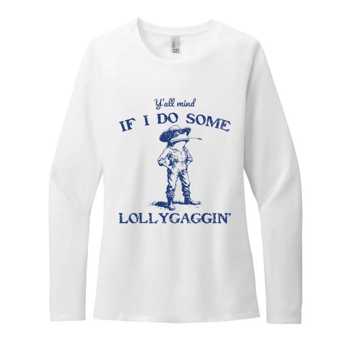 Funny Yall Mind If I Do Some Lollygagging Cowboy Frog Womens CVC Long Sleeve Shirt