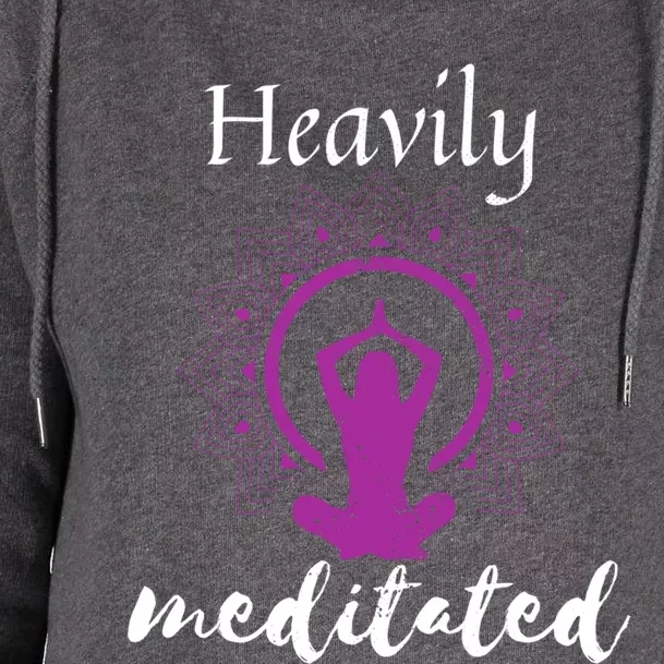 Funny Yoga Meditated Heavily Meditation Spiritual Funny Gift Cool Gift Womens Funnel Neck Pullover Hood