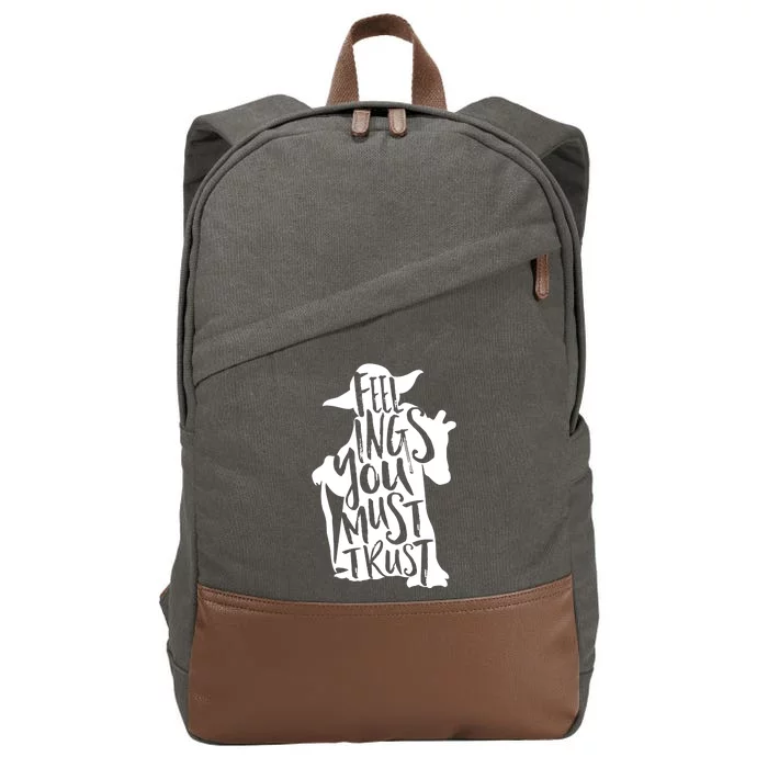 Feelings You Must Trust Cotton Canvas Backpack