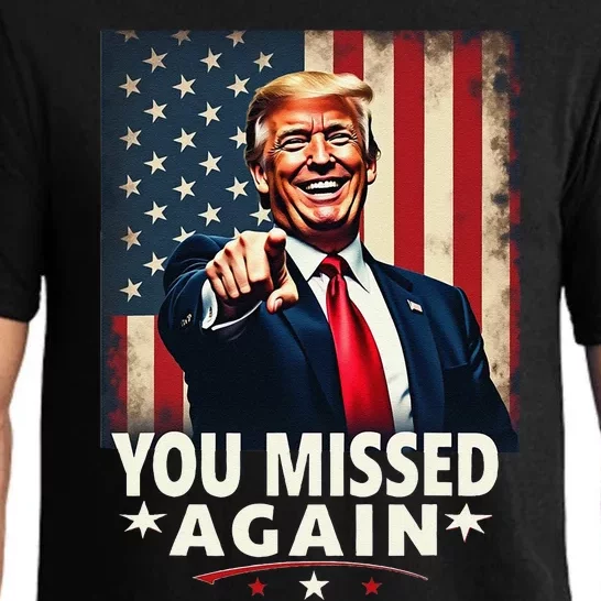 Funny You Missed Again Trump 2024 Usa Flag Pajama Set