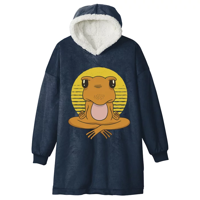 Frog Yoga Namaste Gift Hooded Wearable Blanket