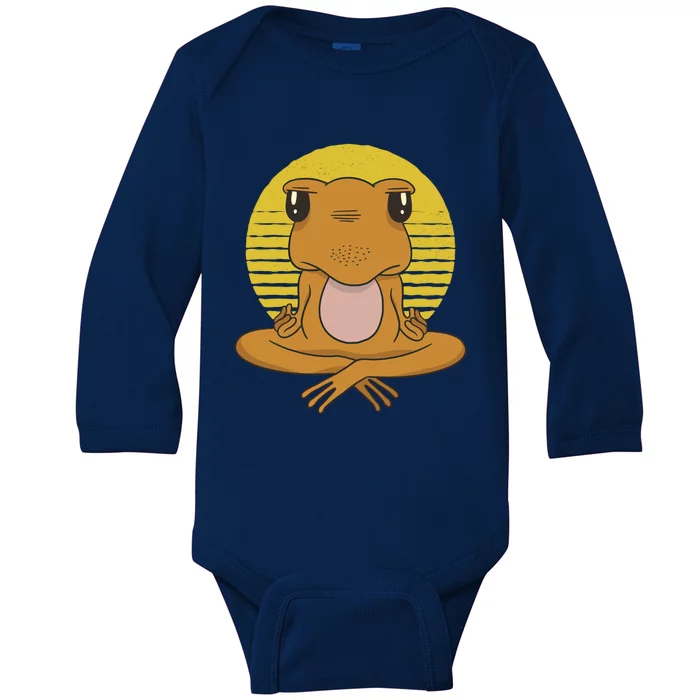 Frog Yoga Namaste Gift Baby Long Sleeve Bodysuit