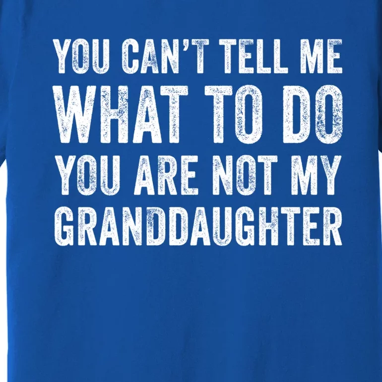 Funny YouRe Not My Granddaughter Mom Dad Grandpa Distressed Gift Premium T-Shirt