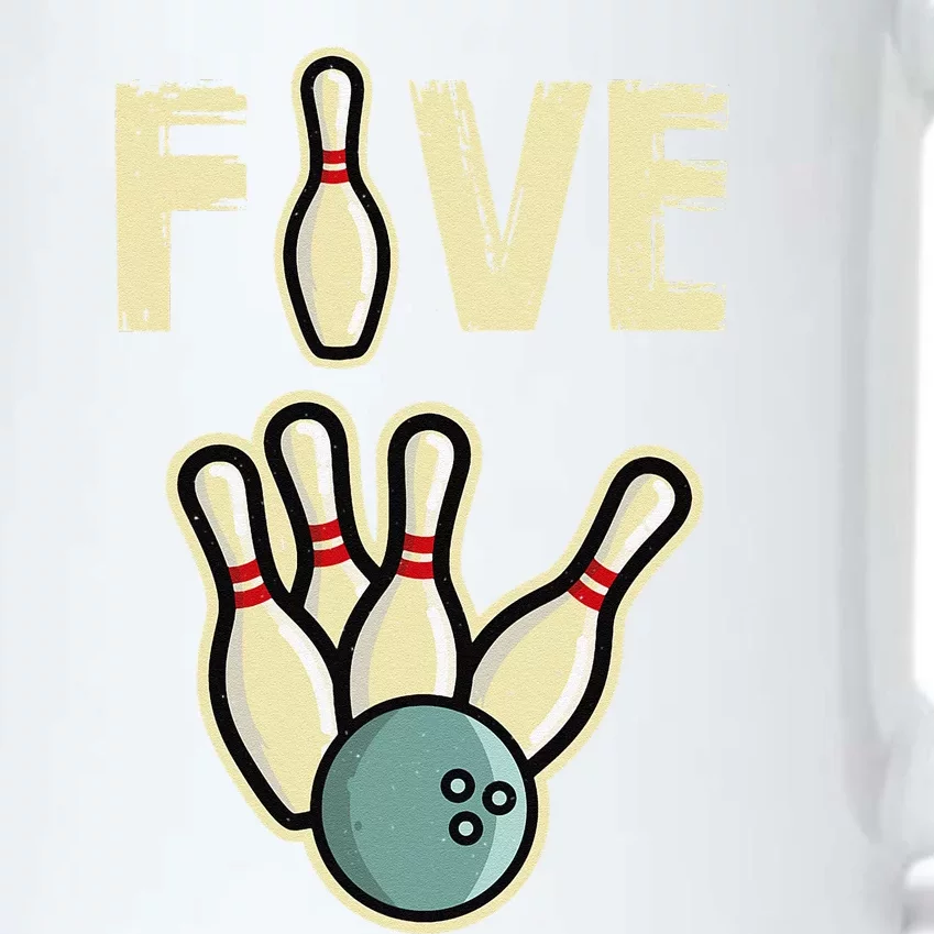 Five Year Old Bowling Birthday Party Pin Black Color Changing Mug