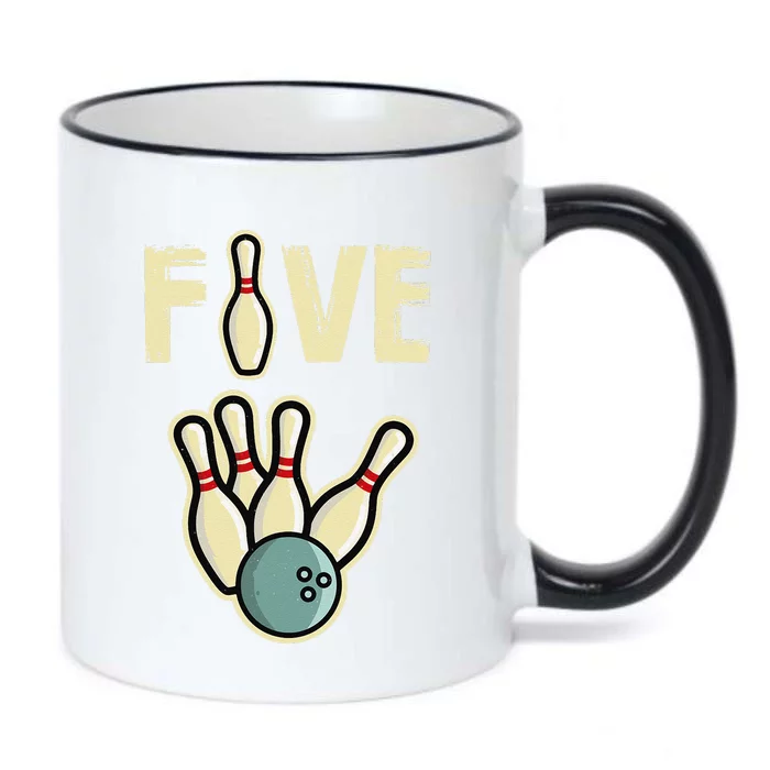 Five Year Old Bowling Birthday Party Pin Black Color Changing Mug