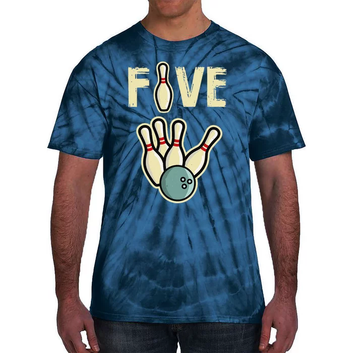 Five Year Old Bowling Birthday Party Pin Tie-Dye T-Shirt