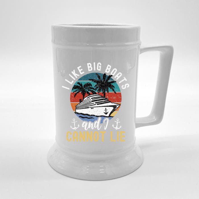 Funny Yacht Or Cruise Ship I Like Big Boats And I Cannot Lie Cute Gift Front & Back Beer Stein