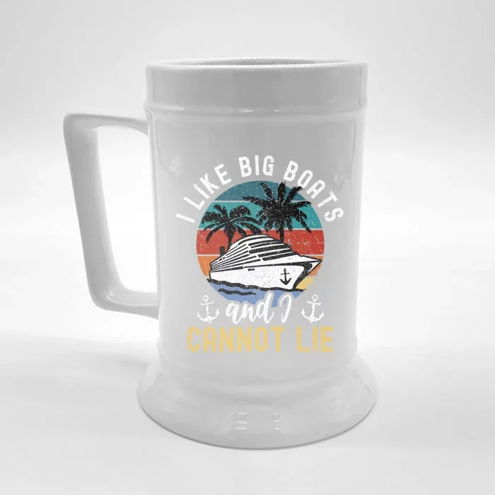 Funny Yacht Or Cruise Ship I Like Big Boats And I Cannot Lie Cute Gift Front & Back Beer Stein