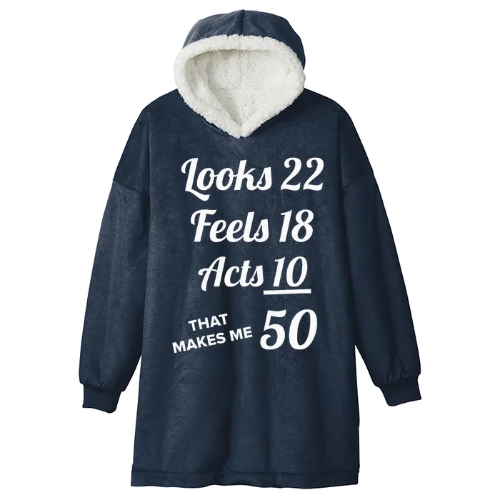 Fifty Years Old Birthday Present For 50 Year Old Hooded Wearable Blanket