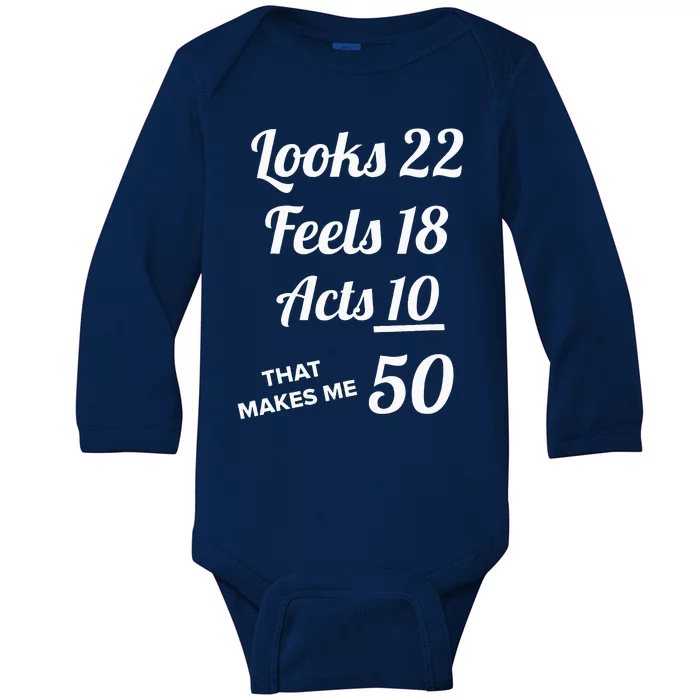 Fifty Years Old Birthday Present For 50 Year Old Baby Long Sleeve Bodysuit