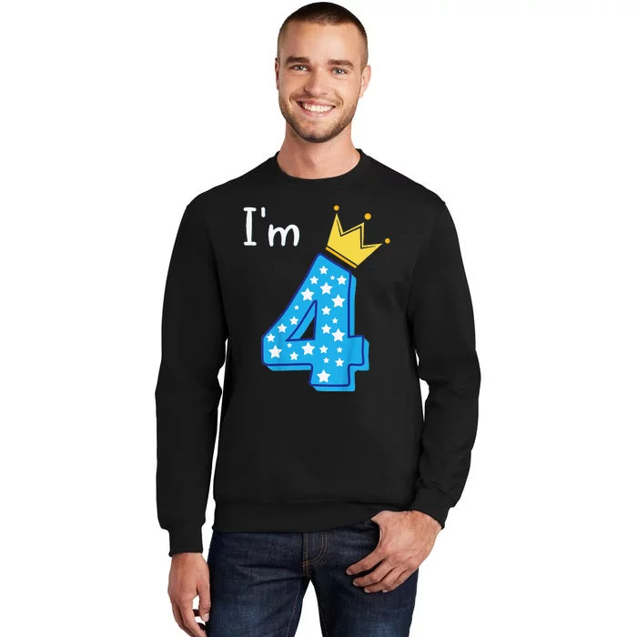 Four Year Old Birthday 4yr 4th 4 Year Old Birthday Tall Sweatshirt