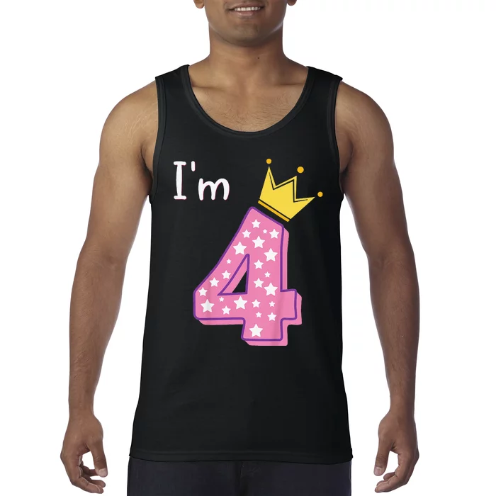 Four Year Old Birthday 4yr 4th 4 Year Old Birthday Tank Top