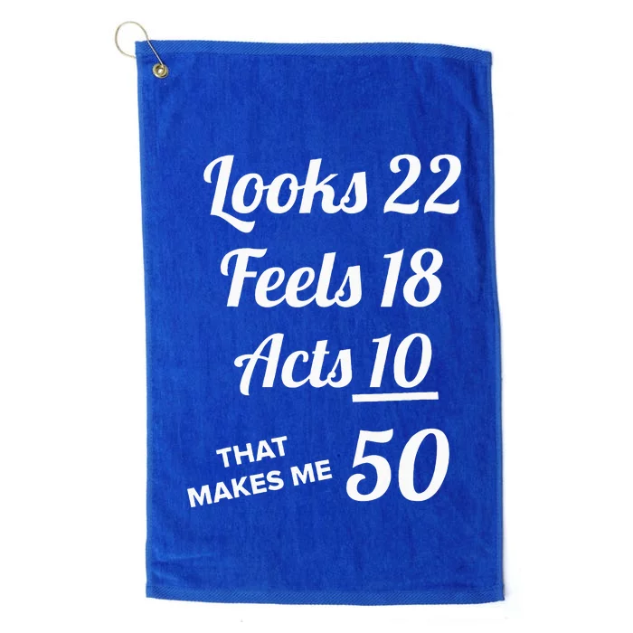 Fifty Years Old Birthday Present For 50 Year Old Platinum Collection Golf Towel