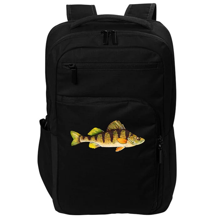 Funny Yellow Perch Fishing Freshwater Fish Angler Impact Tech Backpack