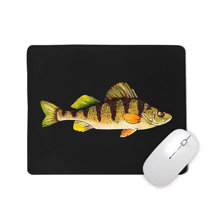 Funny Yellow Perch Fishing Freshwater Fish Angler Mousepad