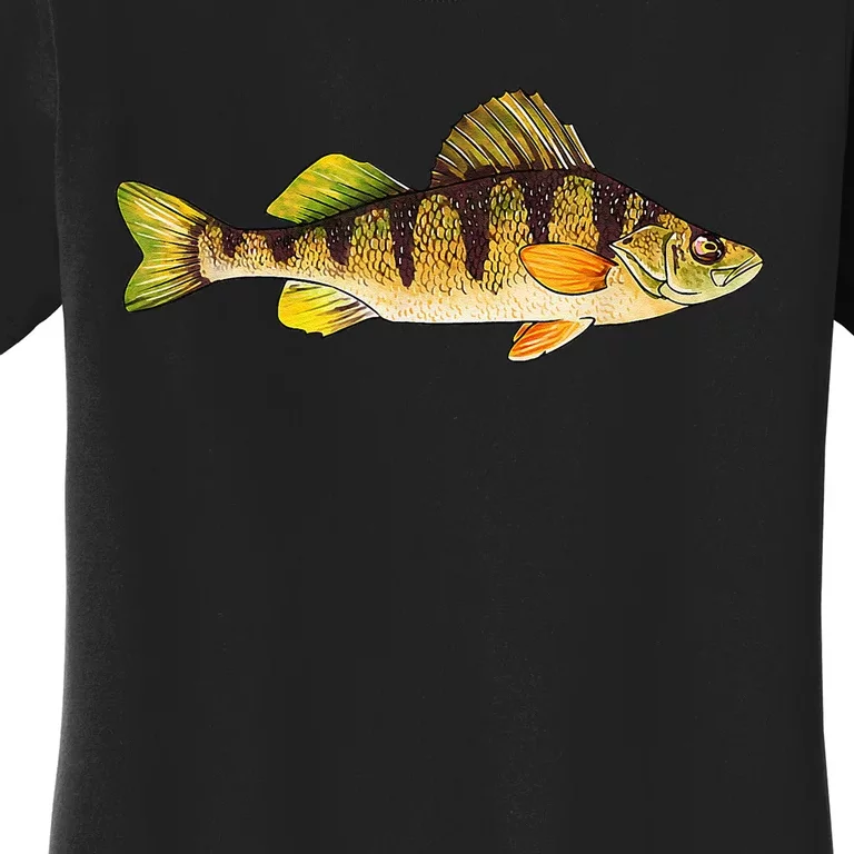 Funny Yellow Perch Fishing Freshwater Fish Angler Women's T-Shirt