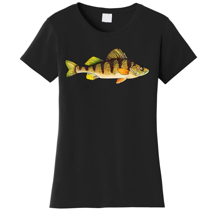 Funny Yellow Perch Fishing Freshwater Fish Angler Women's T-Shirt