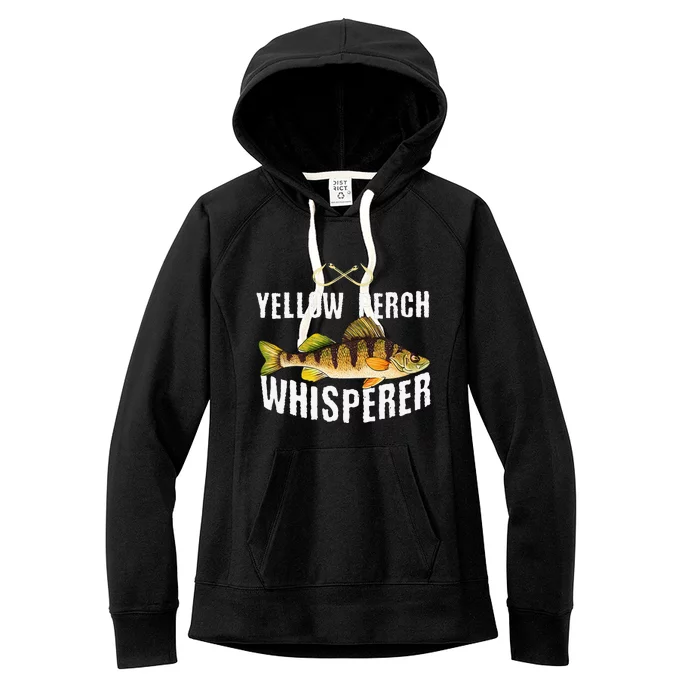 Funny Yellow Perch Fishing Freshwater Fisherman Graphic Women's Fleece Hoodie