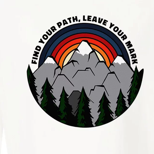 Find Your Path Leave Your Mark Outdoor Camping Retro Cropped Pullover Crew