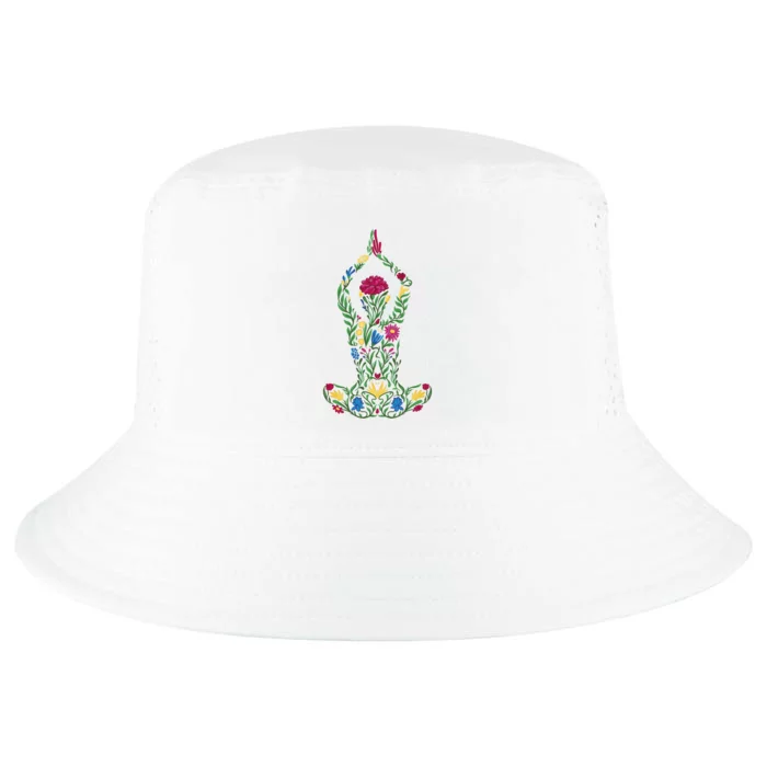 Floral Yoga Pose Cool Comfort Performance Bucket Hat