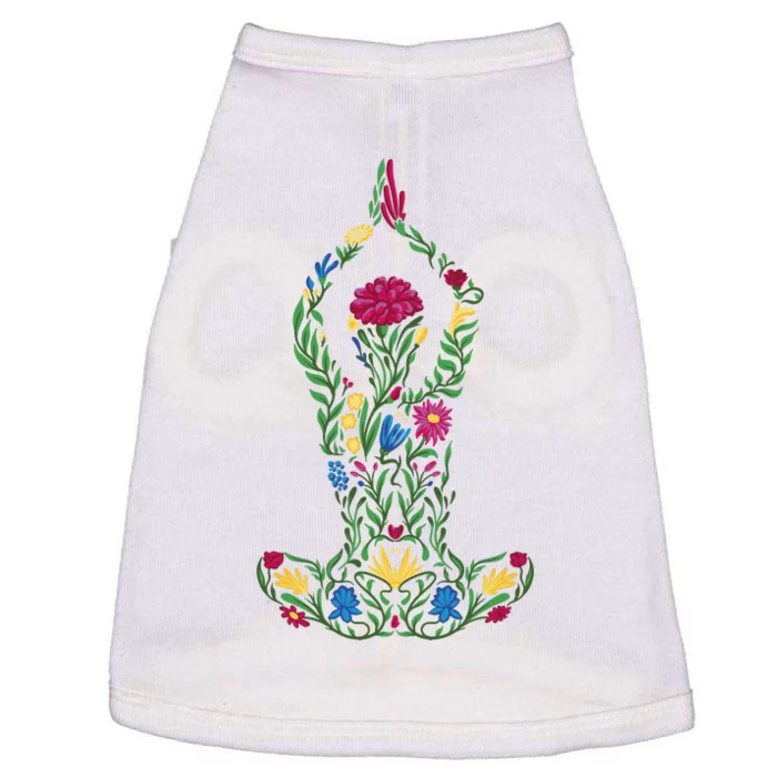 Floral Yoga Pose Doggie Tank