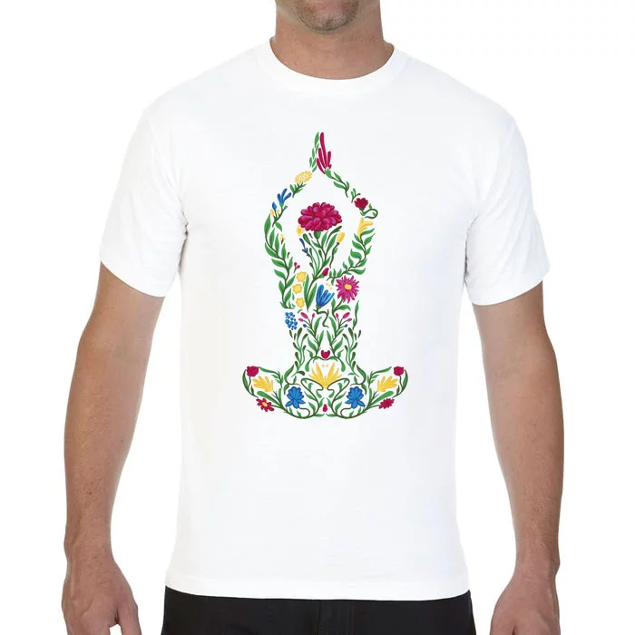 Floral Yoga Pose Comfort Colors T-Shirt